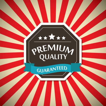 Old vector round retro vintage label on sunrays backgroundのイラスト素材