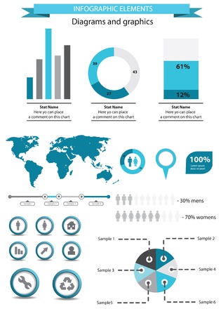 Blue infographic elements templateのイラスト素材