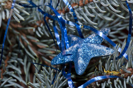 Blue Christmas ornamentの写真素材