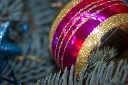 red Christmas ornamentの写真素材