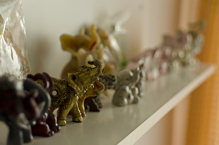 Elephants on the shelfの写真素材