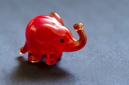 red elephant made of glassの写真素材