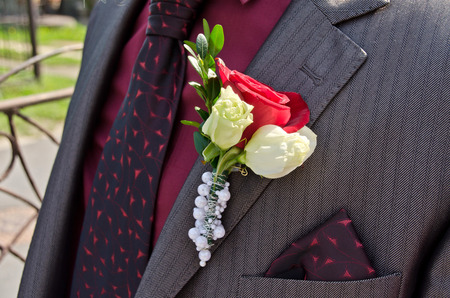 Wedding decoration on jacketの写真素材
