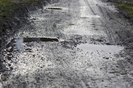 puddles on the road