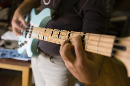 a play on the electric guitarの写真素材