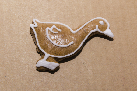 gingerbread shaped gooseの写真素材