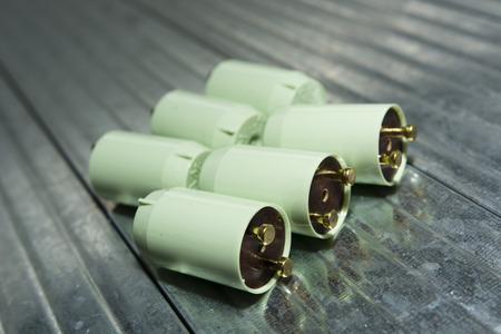 Several fluorescent starters looking for contactsの写真素材