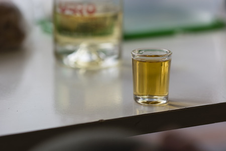 Full glass of alcohol.の写真素材