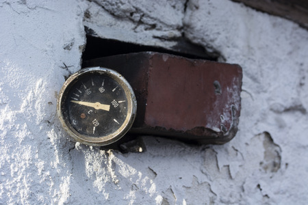 Temperature gauge circular wall.の写真素材