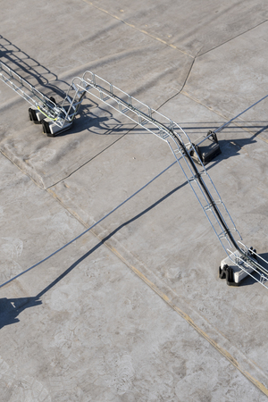 Bridge crossing the cable tray on the roof.の写真素材