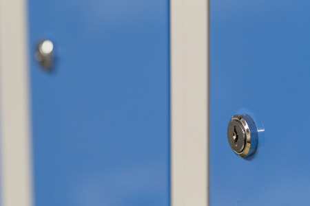Lock on blue box.