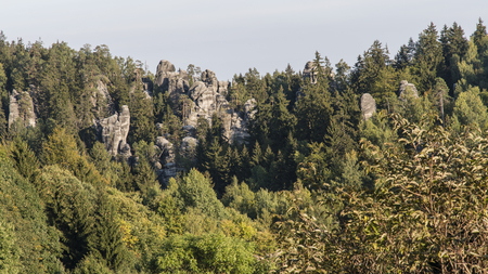 Rocks of sandstone in the woods.の写真素材