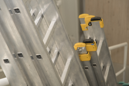 The top of the aluminum ladder.の写真素材