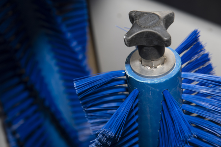 Blue Bristles on a Rotary Brush.の写真素材