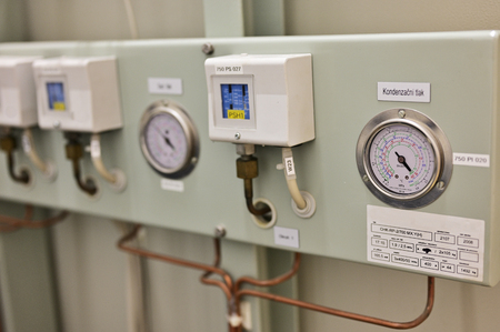 Pressure regulators with analogue indicator.の写真素材