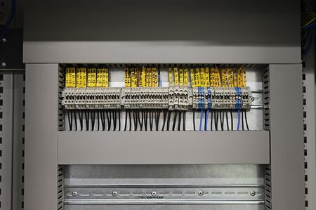 Terminal blocks in the switchboard.の写真素材