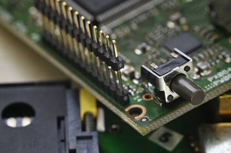Push button switch on PCB.の写真素材