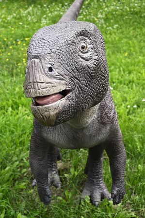 Burianosaurus augustai - herbivorous chick dinosaur looking away.