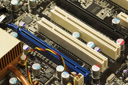 Computer color slots for memory modules.