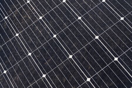 Dusty solar panel boards in detail.の写真素材