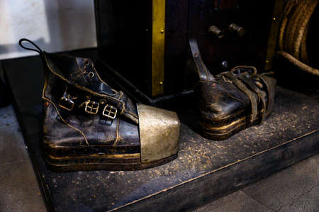 Old diving boots very heavy.の写真素材
