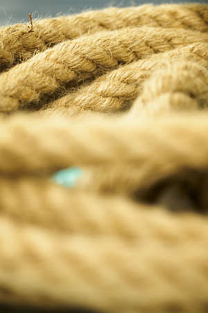 Detail of a cord made of natural hemp.