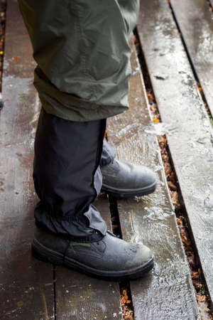 Shoe covers on a man.の写真素材