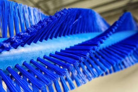 Blue roller plastic industrial for food industry.の写真素材