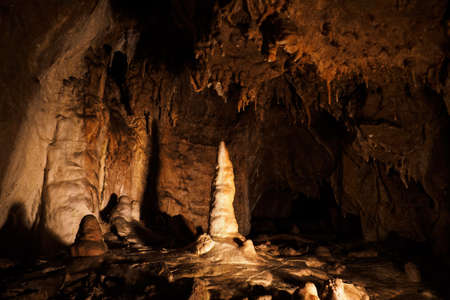 Detail of the stalagmite in the cave.の写真素材