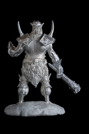 Pewter play figure Kroll with club.の写真素材