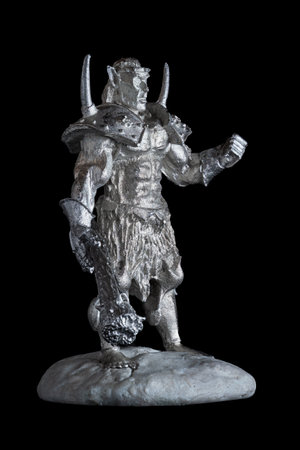 Pewter play figure Kroll with club.の写真素材