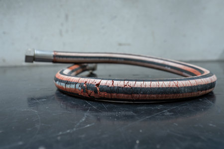 Cracks on the outside of the pressure hose.