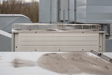 Side view of rotating cooling propeller.の写真素材