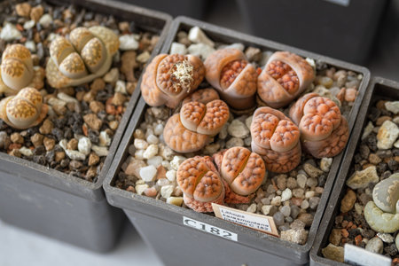 Cacti - living stones in a flower pot.