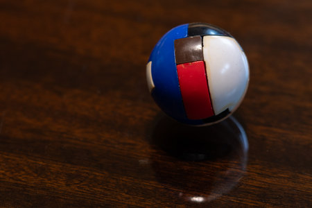 Small colorful plastic sphere used as a puzzle.の写真素材