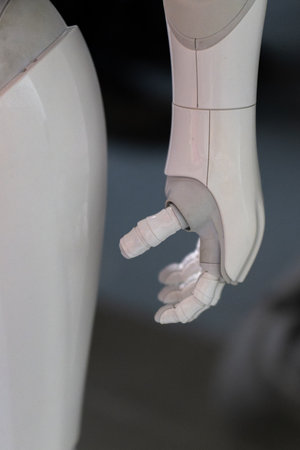 Robot hand and human body part, artificial intelligence