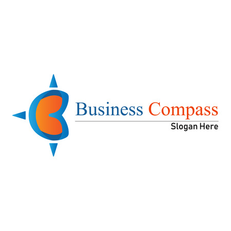 Letter B and Compass Logo. Business logo, Brand Identity, company symbols.のイラスト素材