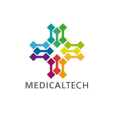 Medical Technology Logo. Pharmaceutical technology, biotechnology, healthcare and medical concept logo, symbolのイラスト素材