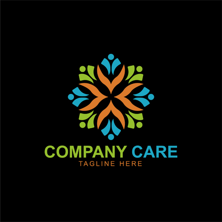 People Care Logo Design Vectorのイラスト素材