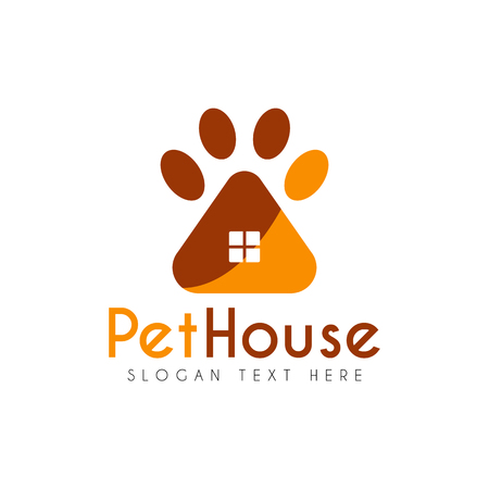 Vector Pet Paw House design templateのイラスト素材
