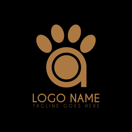 Vector Letter A Paw icon, symbols, abstractのイラスト素材