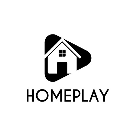 Vector Home Play Studio design template. Black color.のイラスト素材