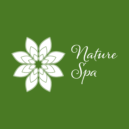 Vector Nature Spa Leaf design template. White color.のイラスト素材