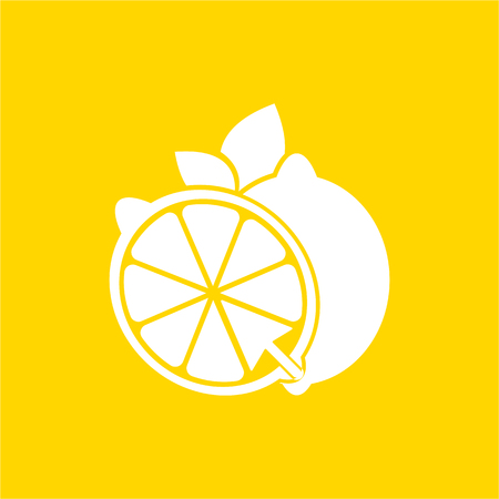 Vector Lemonade Online design template and support icon modern. Icon with click mouse and Lemonade fruit combination white color. Its good simple design your company or brand identity.のイラスト素材