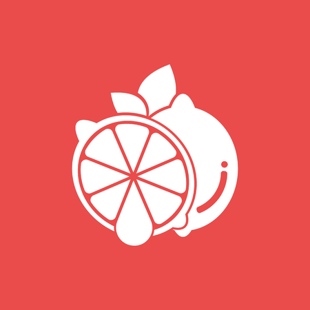Vector Water Drop Lemon design template and support Icon Modern. Icon with circle, water drop and Lemon fruit combination white color. Its good simple design your company or brand identity.のイラスト素材