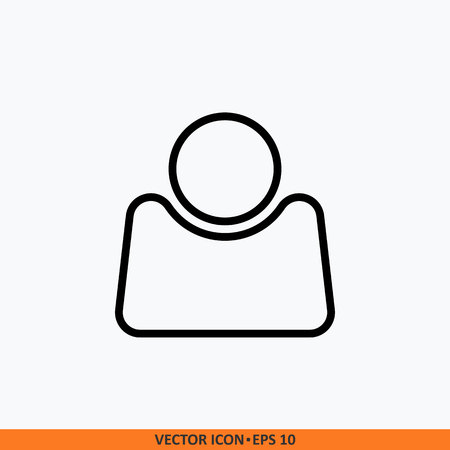Vector User Icon in trendy flat line style isolated on white background. User silhouette symbol for your web site design, logo, app, UI.のイラスト素材