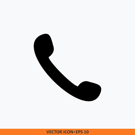 Phone icon vector. Flat line icon phone symbol. Trendy flat style isolated on white background. Telephone symbol for your website design, logo, app, UI.のイラスト素材
