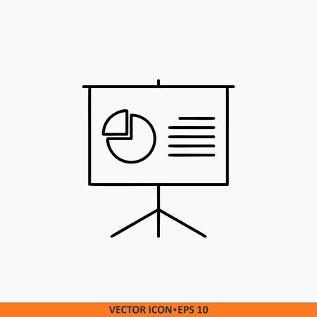 Presentation icon sign vector. Web office illustration. Field outline on white background. Symbol for website design, mobile application, ui. Editable stroke.のイラスト素材
