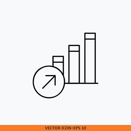 Growth icon sign vector. Web finance illustration. Field outline on white background. Symbol for website design, mobile application, ui. Editable stroke.のイラスト素材