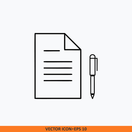 Contract icon sign vector. Web office illustration. Field outline on white background. Symbol for website design, mobile application, ui. Editable stroke.のイラスト素材